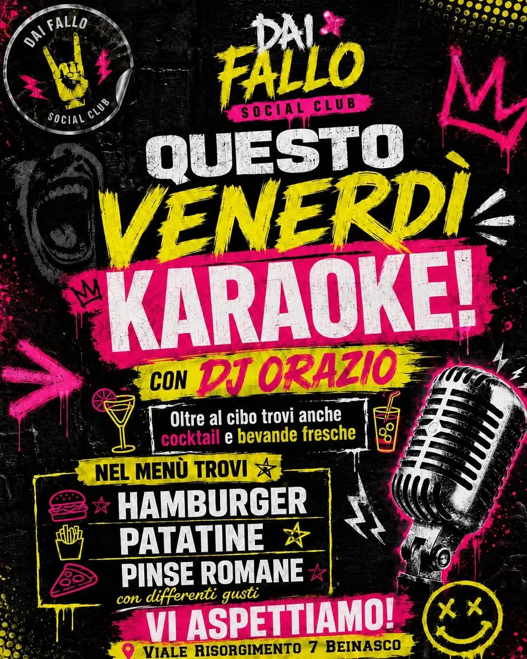 Locandina del karaoke del venerdì con DJ Orazio