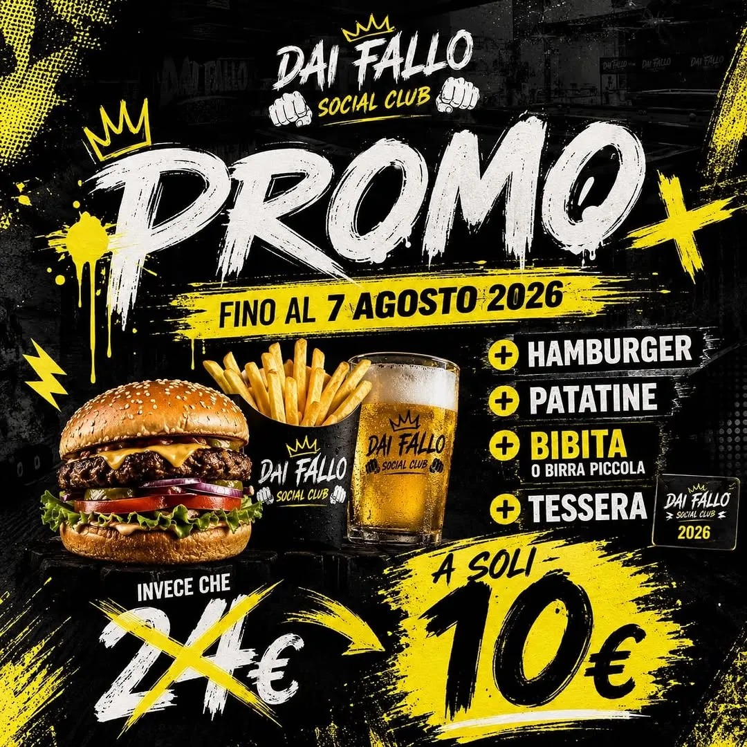 Hamburger, patatine e birra del Dai Fallo